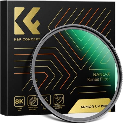 Image of K&F CONCEPT 49mm UV Filter Armor UV Protection Strong Impact Resistance, 28-Layer Multi Coated HD Glass, Waterproof Ultraviolet Lens Protector Filter for DSLR Cameras (Nano-X Series)
