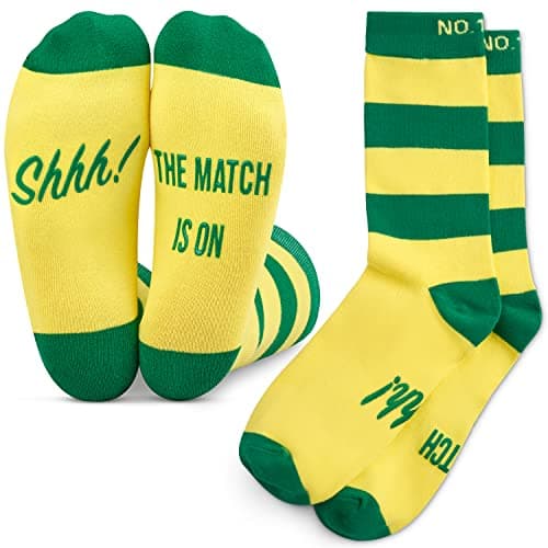Image of Football Fan Lounge Socks - Great Gift For Football Fans - 'Shhh! The Match Is On' (Green/Yellow)