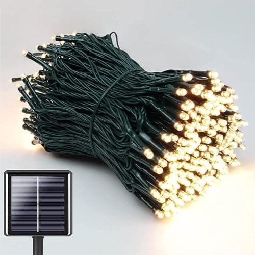 Image of NEXVIN Solar Fairy Lights, 66ft/20M 200 LED Outdoor String Lights, 8 Modes Waterproof Solar Christmas Lights for Garden, Party, Holiday, Tree, Yard, Patio, Xmas Decoration - Warm White
