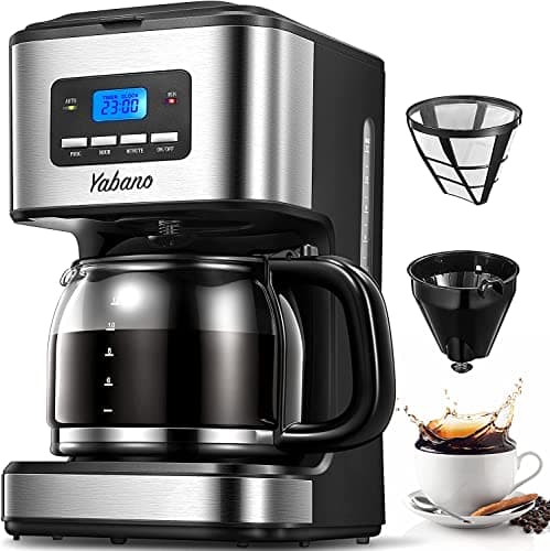 Image of Yabano Coffee Maker, Filter Coffee Machine with Timer, 1.5L Programmable Drip Coffee Maker, 40min Keep Warm & Anti-Drip System, Reusable Filter, Fast Brewing Technology, 900W (Coffee Maker)