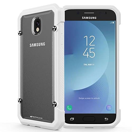 Image of TECHGEAR Galaxy J5 2017 Case - [Fusion Armour] Premium Slim Hybrid Tough Rugged Protective Bumper Case Heavy Duty Protection Cover Compatible with Samsung Galaxy J5 2017 (SM-J530 Series) - White