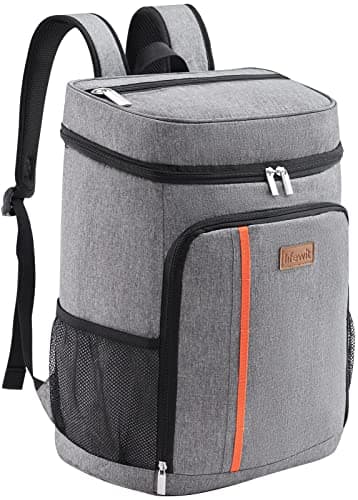 Image of Lifewit 36 Cans Backpack Cooler Waterproof Insulated Soft Lunch Backpack Lightweight Leakproof Cooler Bag for Men Women Adults for Work Picnics Beach Camping Travel Outdoor Activities, Grey