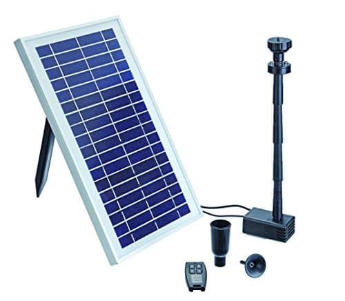 Image of Pontec PondoSolar 600 Control - Solar Water Fountain with 12-Volt Pump, Two Nozzle Heads, Remote Control, and 5-Metre Cable