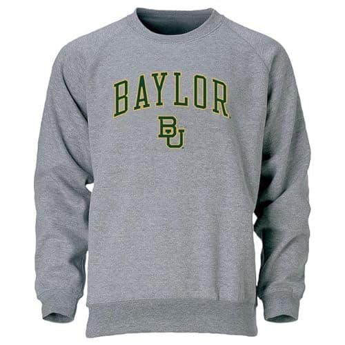 Image of Barnesmith Spirit Logo Adult Unisex Crewneck Sweatshirt, Color, Baylor Bears - Charcoal-grey, Large