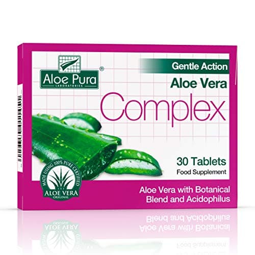 Image of Aloe Pura Aloe Vera Gentle Action Complex Tablets , Natural , Vegetarian , Cruelty Free , Food Supplement, Botanical Blend , 30 Tablets