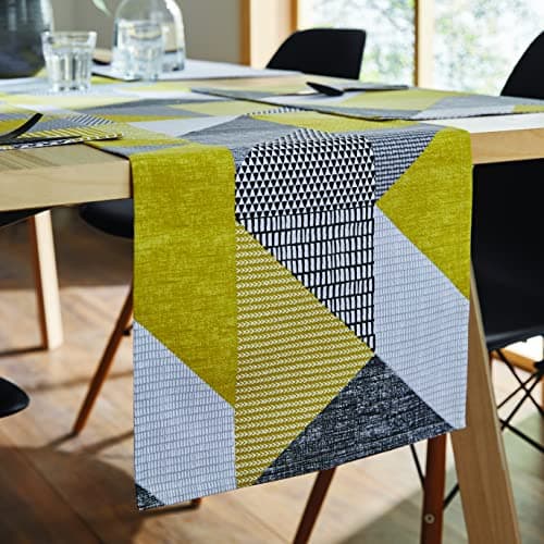 Image of Catherine Lansfield Larsson Geo Table Runner Ochre,KT/44750/W/TRN220/OC