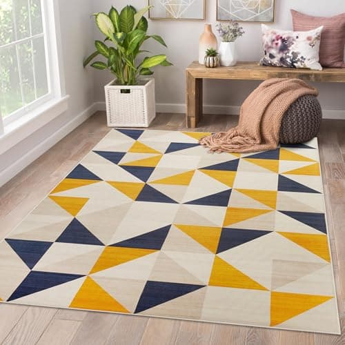 Image of AMEHA Area Rugs for Bedroom - Printed Rugs Living Room Large 200x290 Cm Geomatric Design Modern Floor Carpet Non Shedding Super Soft Extra Large Rug - Easy Care (Brio)