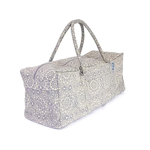 Image of Yoga-Mad Full Print Mandala Yoga & Pilates Kit Bag, Unisex with Full Length Zip, Fits Most Flexible Mats, Yoga Blocks, Bolsters & Clothing, Burgundy, Grey & Blue Options