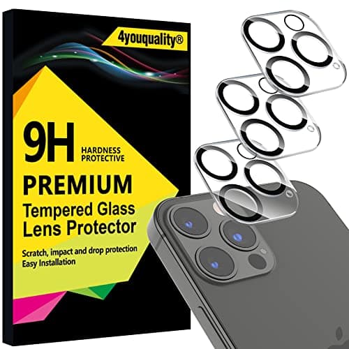 Image of 4youquality [3-Pack Camera Lens Protector for iPhone 12 Pro (6.1-inch), 9H Tempered Glass, [LifetimeSupport][Case-Friendly][Anti-Scratch][Does Not Affect Night Shots]