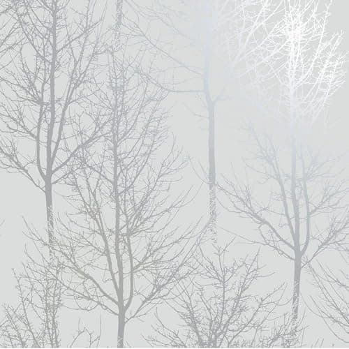 Image of Holden Decor Rhea Trees Wallpaper Grey Silver 90760 Indulgence 10.05 m x 0.53 m