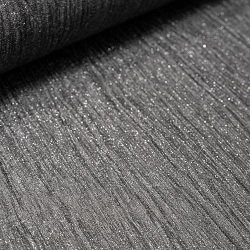 Image of SOPHIE LAURENCE Plain Black Glitter Wallpaper Silver Shimmer Textured Slightly Imperfect Thick Bedroom Bathroom Lounge Hallway 10m x 0.53m Full Roll
