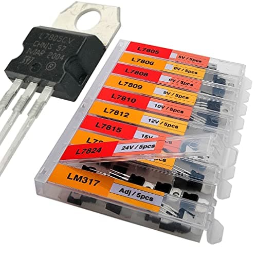 Image of EEEEE 10 Values 50 Pcs Linear Voltage Regulator Positive External Voltage Kit LM317 L7805 L7806 L7808 L7809 L7810 L7812 L7815 L7818 L7824 TO-220 Package Adjustable Voltage Regulator Assortment Kit