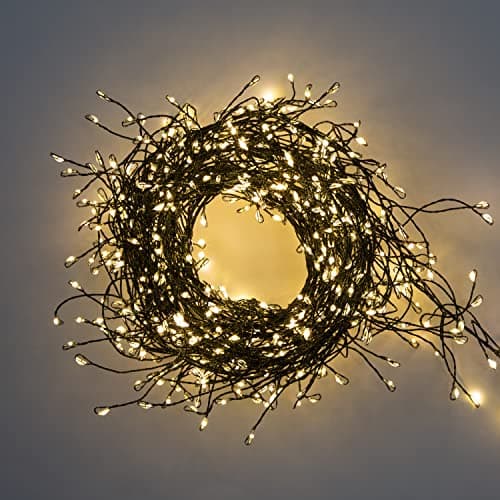 Image of The Christmas Workshop Micro LED Cluster String Lights/Indoor & Outdoor Fairy Lights/Mains Operated with Timer/Christmas, Weddings, Birthdays (480 Lights, Warm White)