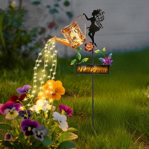 Image of Tremdwoto Solar Watering Can Lights,Hummingbird Solar Lantern Watering can Landscape Lights for Garden Decor,Waterproof Solar Fairy Statue Decor for Path Patio Yard Lawn,Garden Gifts for Women