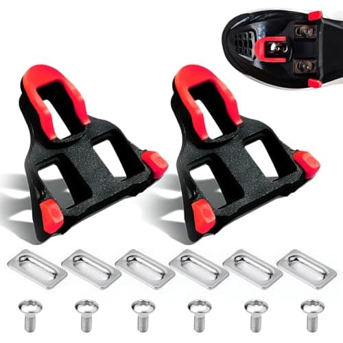 Image of Premium SPD Cleats Compatible with Shimano SPD-SL Pedals, SM-SH10 SH11 SH12 6 Degree Float System Bike Cleats Clipless Spinning and Cycle Shoes for Road & Indoor Cycling Red