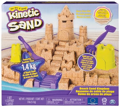 Image of Kinetic Sand - Beach Sand Kingdom Playset with 3lbs of Beach Sand, for Ages 3 and Up