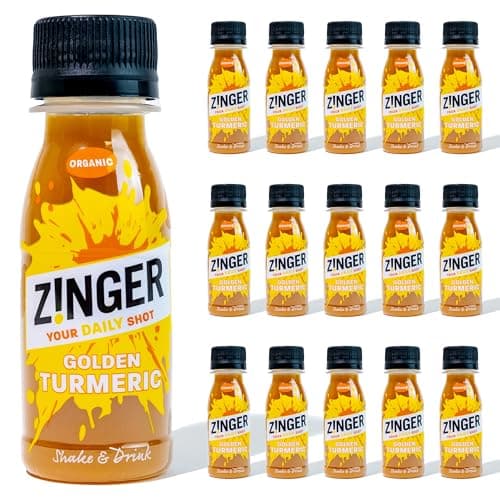 Image of ZINGER - Golden Turmeric Shot Made with Raw Pressed Turmeric Juice for a Gentle zing and Fresh flavour (15 x 70ml)