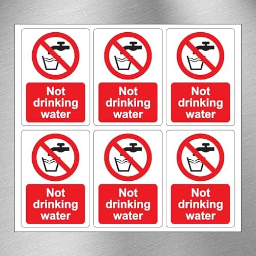 Image of Pack of 18-63mm x 90mm Not drinking water self adhesive vinyl signs