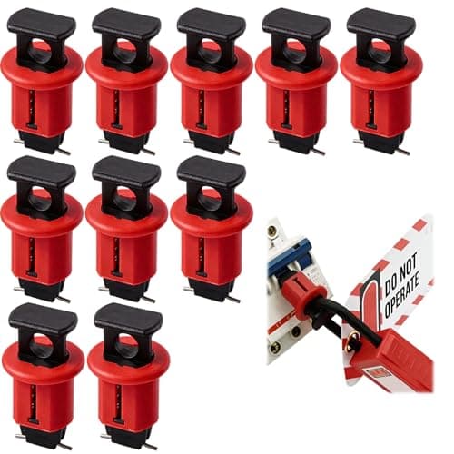 Image of 10 Pack Miniature Circuit Breaker Lockout, MBC Lock Off Device Kit for Professional Electrical Safety Lockout Miniature Circuit Breaker Universal Air Switch Safety Locks for Power Isolation