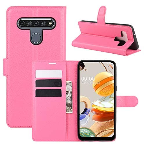 Image of Hülle® Wallet Flip Case Compatible for LG K61 (Red Rose)