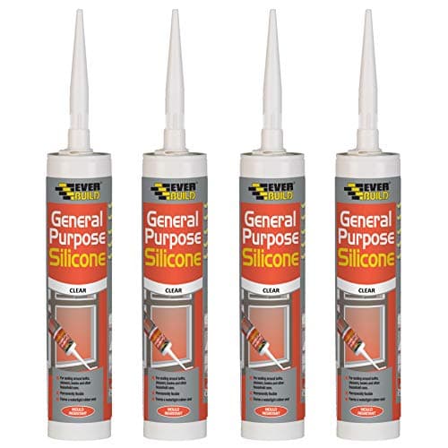 Image of Everbuild 4 X General Purpose Silicone Clear 310ml EVBGPSCL