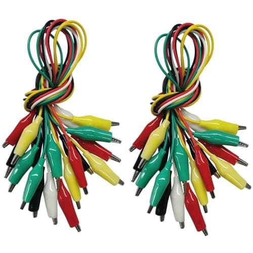 Image of Alligator Clips Electrical, 20PCS Preminum Test Leads with Crocodile Clips, 5 Colors Jumper Wires Kit with Testing Probes for Electrical Testing with Dual Ended Insulators for Circuit Connection