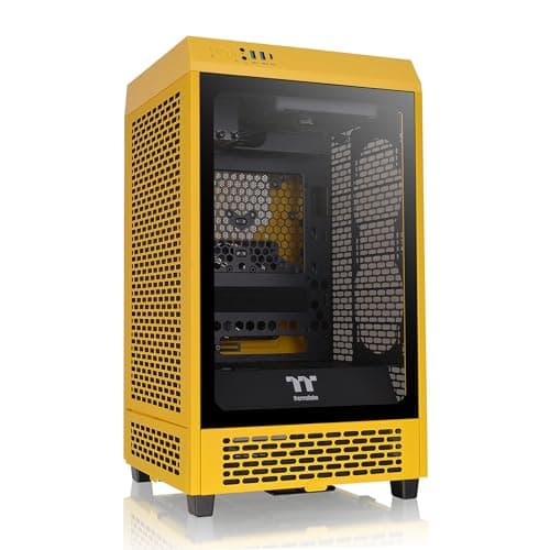 Image of Thermaltake Tower 200 Mini-ITX Computer Case; 2x140mm Pre-Installed CT140 Fans; Supports GPU Length Up to 380mm; CA-1X9-00S4WN-00; Bumblebee; 3 Year Warranty