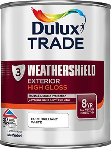 Image of Dulux Trade Weathershield Exterior High Gloss White 1 Litre