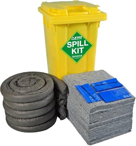 Image of 120 Litre EVO Recycled Wheelie Bin Spill Kit | Eco-Friendly Spill Kit for Hydraulics, Oils, Coolants, Fuels, and Mild Acids – Ideal for Industrial and Commercial Environments