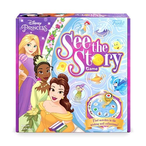 Image of FUNKO GAMES Funko Signature : Disney Princess See the Story Game - Disney Princesses - Light Strategy Board Game for Children & Adults (Ages 10+) - 2-4 Players - Collectable Vinyl Figure - Gift Idea