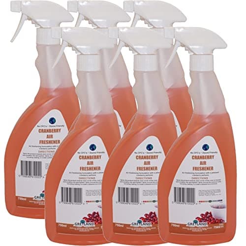 Image of 750ml Cranberry Air Freshener & Odour Remover - Kitchen/Living Room/Toilet Perfume Spray in Trigger Bottle (6 Pack)