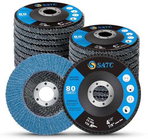 Image of SATC Flap Discs 80 Grit 115mm Zirconia 20 Pack Grinding Discs Type 29 Sanding Discs for Angle Grinder to Sanding Grinding Metal Wood