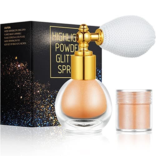 Image of AOOWU Glitter Spray, Shiny Body & Face Highlighter, Shimmer Sparkle Powder Makeup for Body, Hair, Clothing