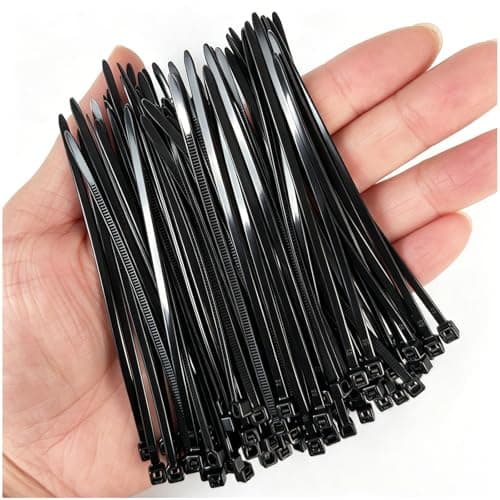 Image of HAN-LBG 100 Pack Small Cable Ties Black 100mm x 2.5mm - Premium Small Zip Ties & Nylon Tie Wraps - UV Resistant Self-Locking Plastic Ties for Cables, Wire Ties for Home, Garden, Office & DIY