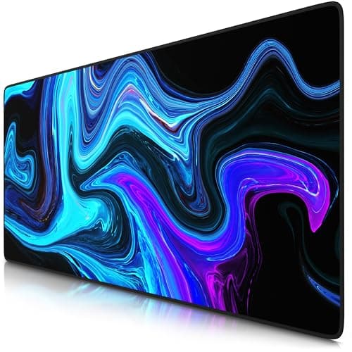 Image of TITANWOLF - XXL Mouse Mat - Mouse Pad 900 x 400 x 3mm –Speed Gaming Mouse Pad - Extra Large - Table Mat Large Size - improved Precision and Speed – Design Blue Liquid