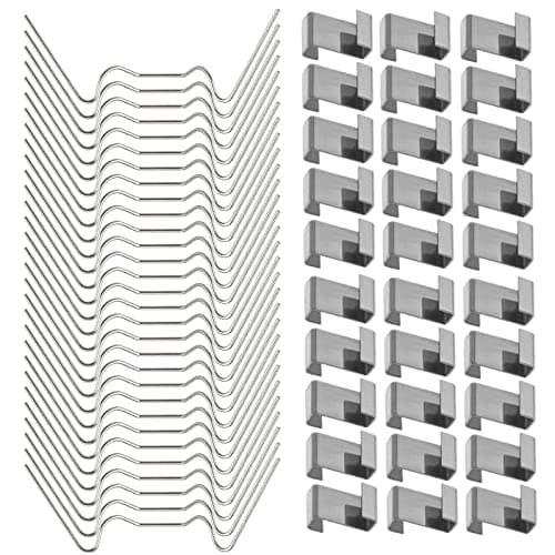 Image of 100pcs Greenhouse Glass Clips Stainless Steel Greenhouse Clips for Glass W Clips and Z Clips Green House Glass Clips, Greenhouse Glazing Clips Greenhouse Accessories Fixings Window Panel Clips