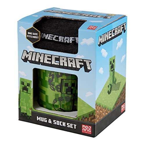 Image of Minecraft Mug and Sock Set | Hot & Cold Drinks | Home Or Office | Gift for Adult Kids | Unisex | OneSize | 312ML - Multi Creeper SSS