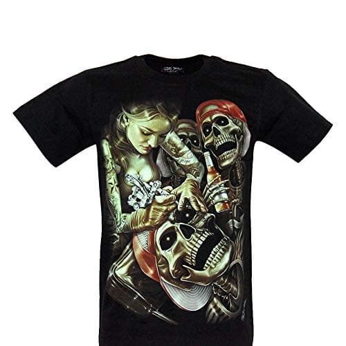 Image of Rock Chang T-Shirt Unisex Woman Man in Cotton Printed with Glow in Dark Effect (Tattoo GR-686 L)