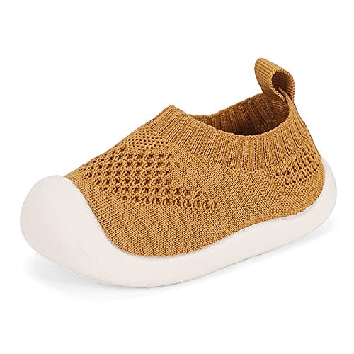 Image of MK MATT KEELY Baby First Walking Shoes for Wide Feet Boys Girls Soft Mesh Breathable Sneakers for Toddler Infant Yellow
