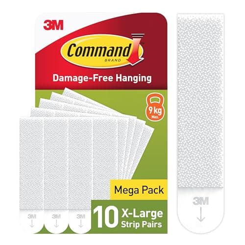 Image of Command Picture Hanging Strips, White, X-Large, 10 Pairs (20 Strips) - For Pictures, Frames, Mirrors, Wall Decor - Damage Free Hanging
