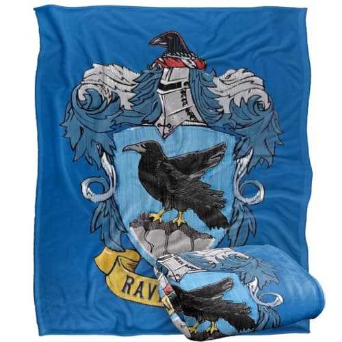 Image of HARRY POTTER Ravenclaw Rough Crest Officially Licensed Silky Touch Super Soft Throw Blanket 152 x 127 cm