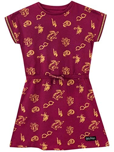 Image of Harry Potter Dress | 100% Cotton Girls Summer Dress | Hogwarts Girls’ Dresses Red Age 11 to 12 Years