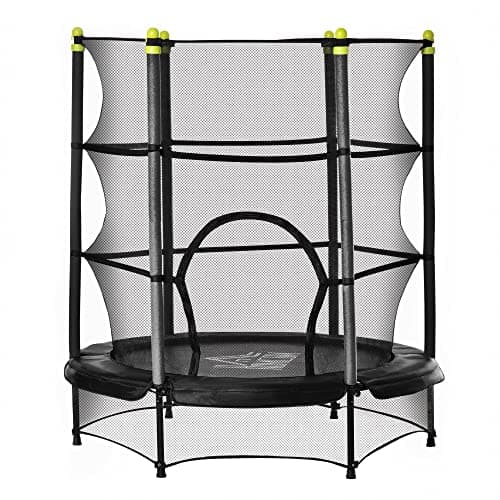 Image of HOMCOM 5.2FT Kids Trampoline with Safety Enclosure, Indoor Outdoor Toddler Trampoline, for Ages 3-10 Years, Black
