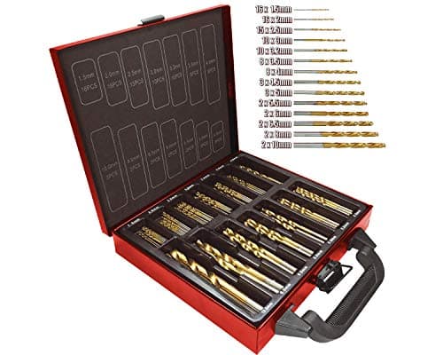 Image of LUMBER JACK 99 Piece Drill Set, HSS Metal Bits, Titanium Coated Drilling Bit, Wood Metal & Plastic