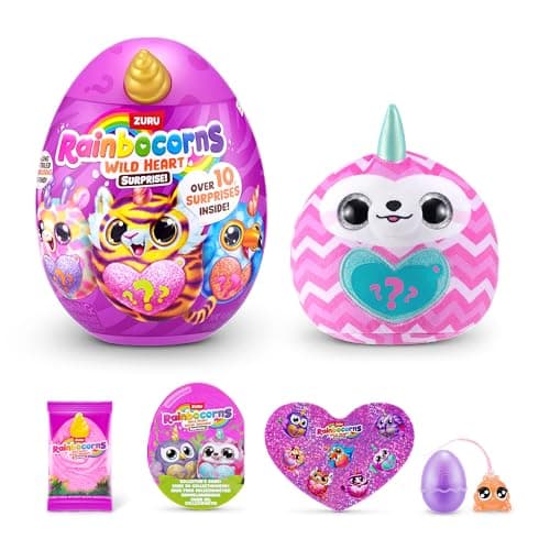 Image of Rainbocorns Wild Heart Surprise (Sloth) by ZURU – Collectible Plush Toy with Surprises, Mystery Egg for Girls & Boys Ages 3+