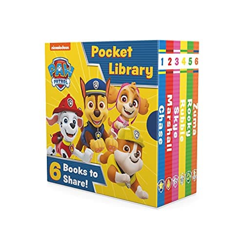Image of Paw Patrol Pocket Library: Six illustrated story mini board books for children aged 1, 2, 3, 4 based on the Nickelodeon TV Series