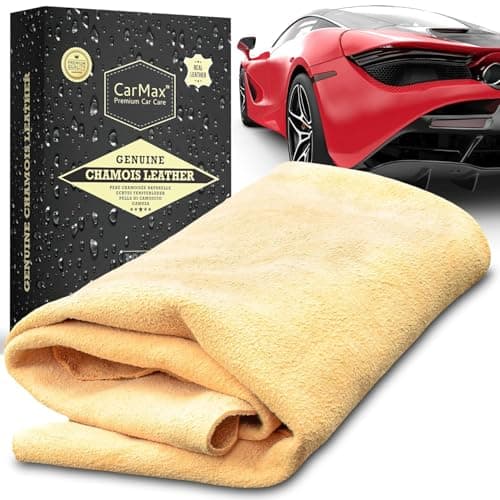 Image of CarMax Premium Quality Chamois Leather Car Drying Cloth Extra Large - Perfect for Drying Large Cars, Vans etc. Glass, Mirrors, Interior & Exterior, Super Soft and Highly Absorbent