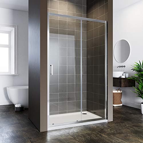 Image of ELEGANT 1000mm Sliding Shower Door 6mm Safety Tempered Glass Reversible Bathroom Shower Enclosure Cubicle