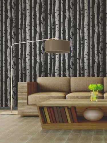 Image of Fine Decor Black / Grey / Silver - Fd31052 - Birch Tree - Forest Woods - Wallpaper by Fine Decor
