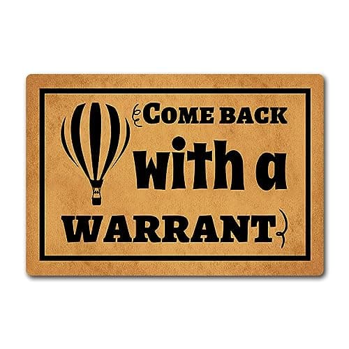 Image of Door Mat Come Back With A Warrant Door Mats Heavy Duty Entrance Mats Easy Clean Doormats For Porch Office Entry 40X60 Cm
